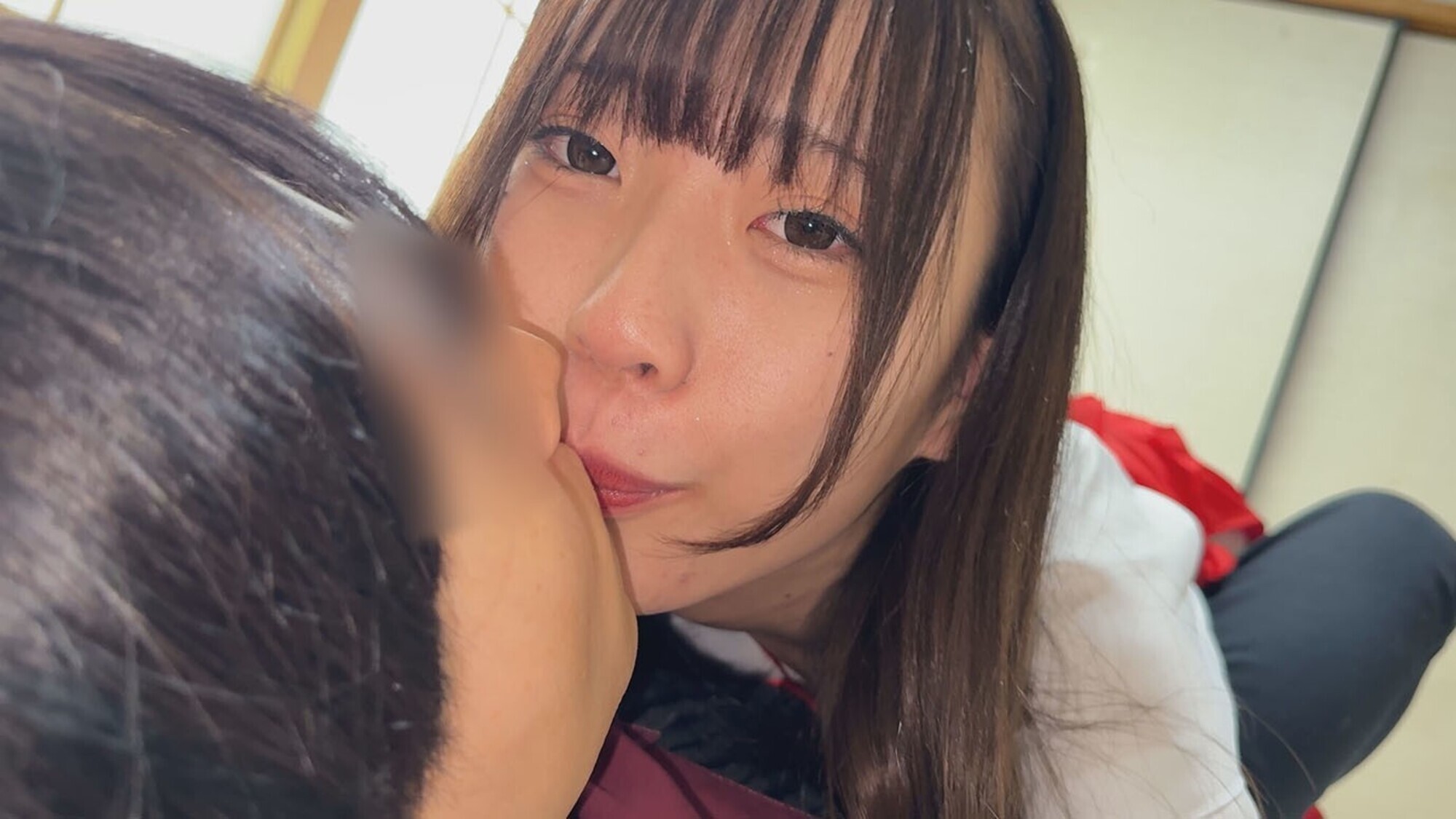 「「バイト終わりに制服でエッチしよ!?」巫女の姿がカワイイ巨乳の彼女と子作り生中出しww」のサンプル画像5枚目