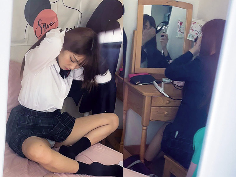 「素人女子校生の制服姿を隣人が盗撮・のぞき!リアル映像で中出しまで収録した衝撃作品」のサンプル画像4枚目