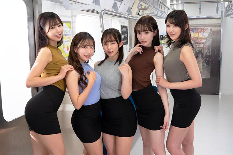 「小那海あや・甘井くるみら巨乳痴女5人のハーレムごっくんフェラ＆中出し騎乗位でM男責め」のサムネイル